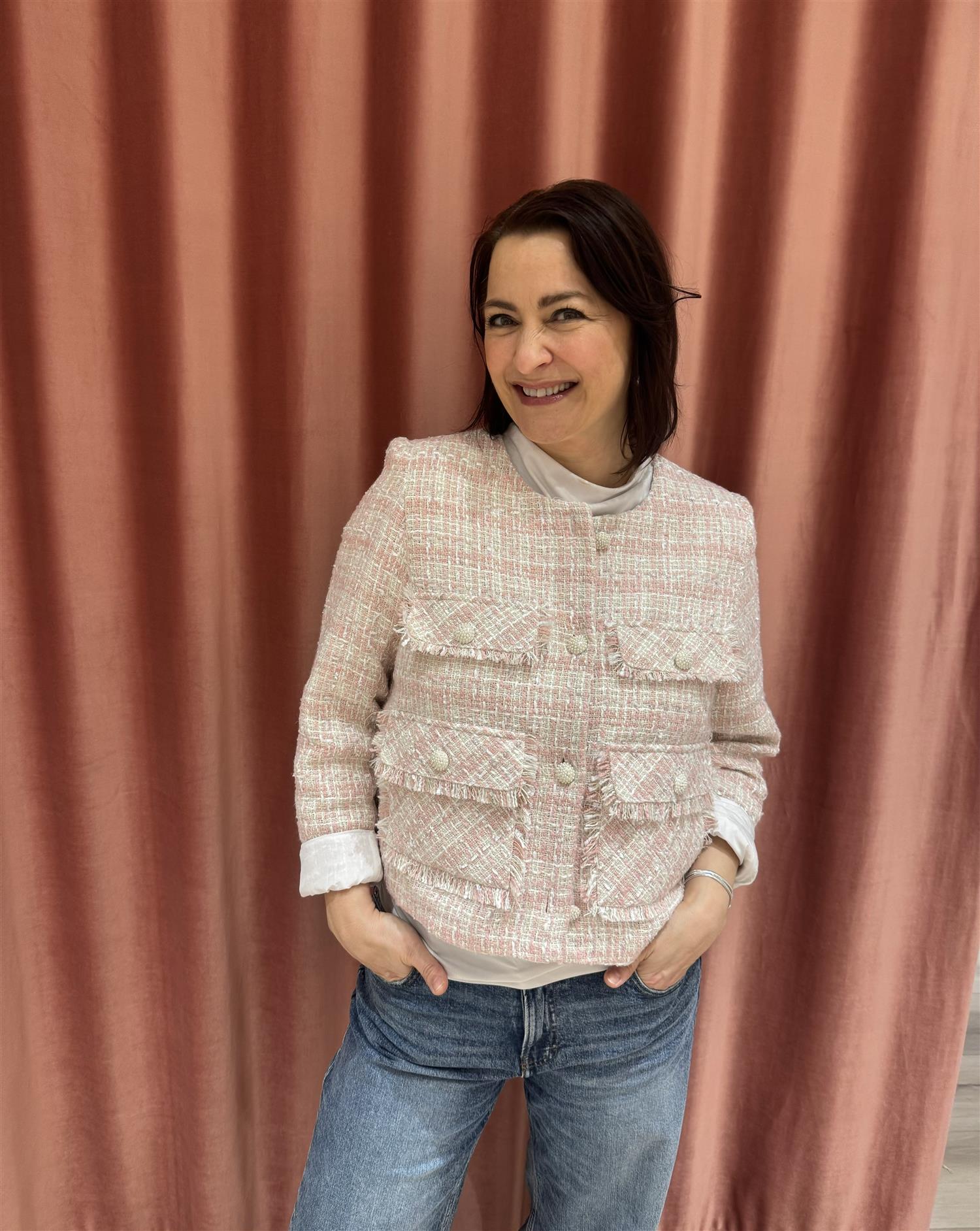 CULTURE Coca Jacket Hvit/Rosa