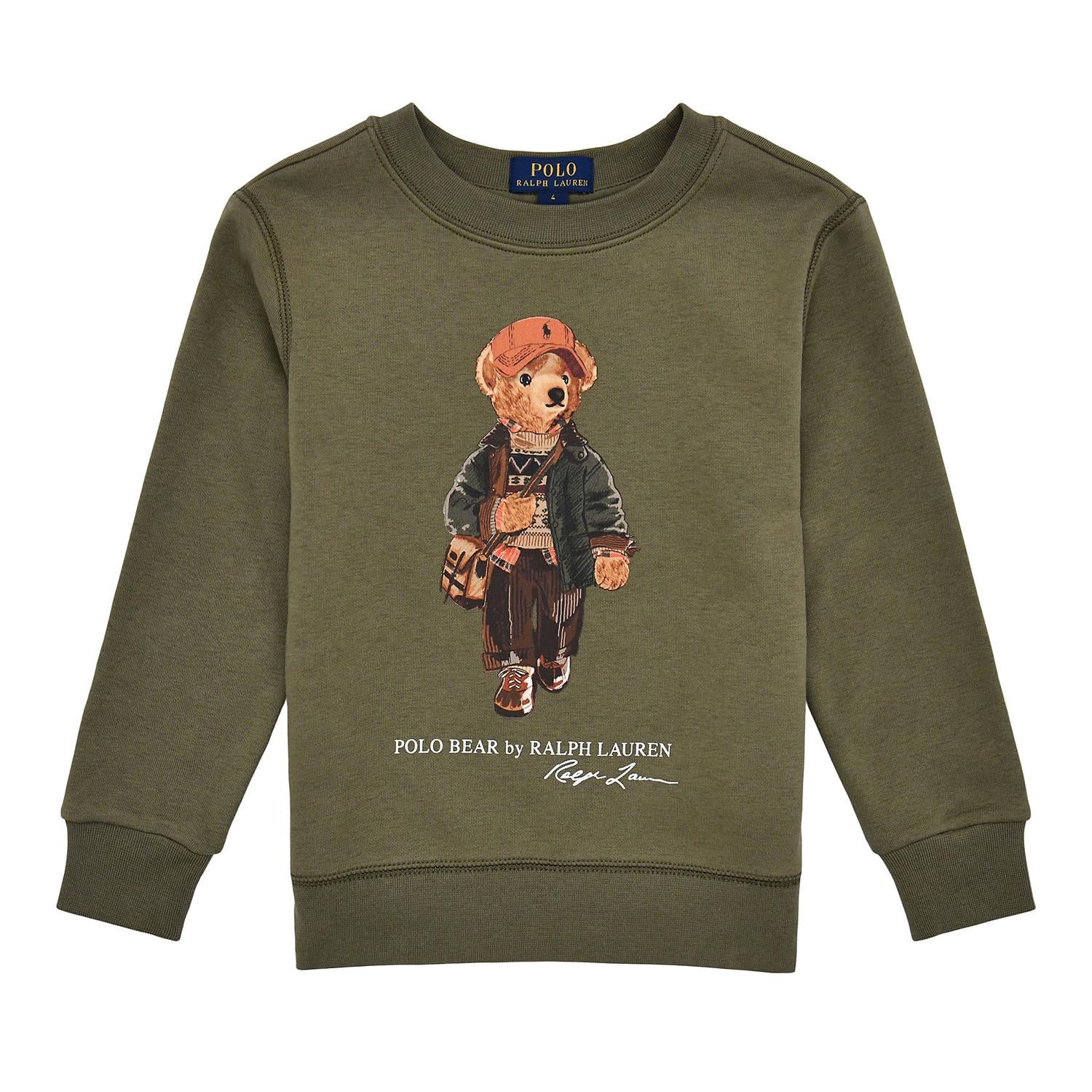 RALPH LAUREN 8-16År Polo Bear Sweatshirt Oliven