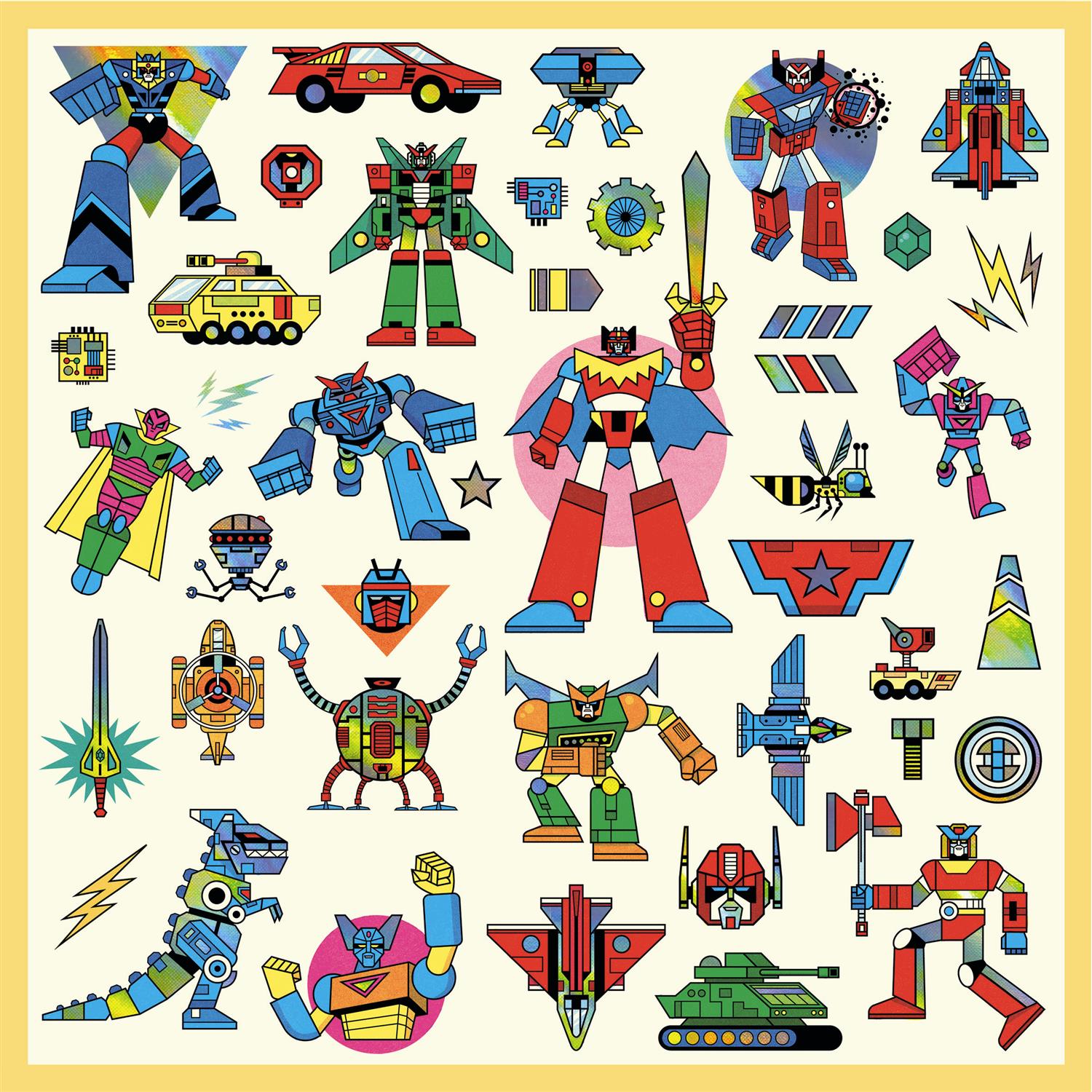 DJECO Stickers Robots Metallic