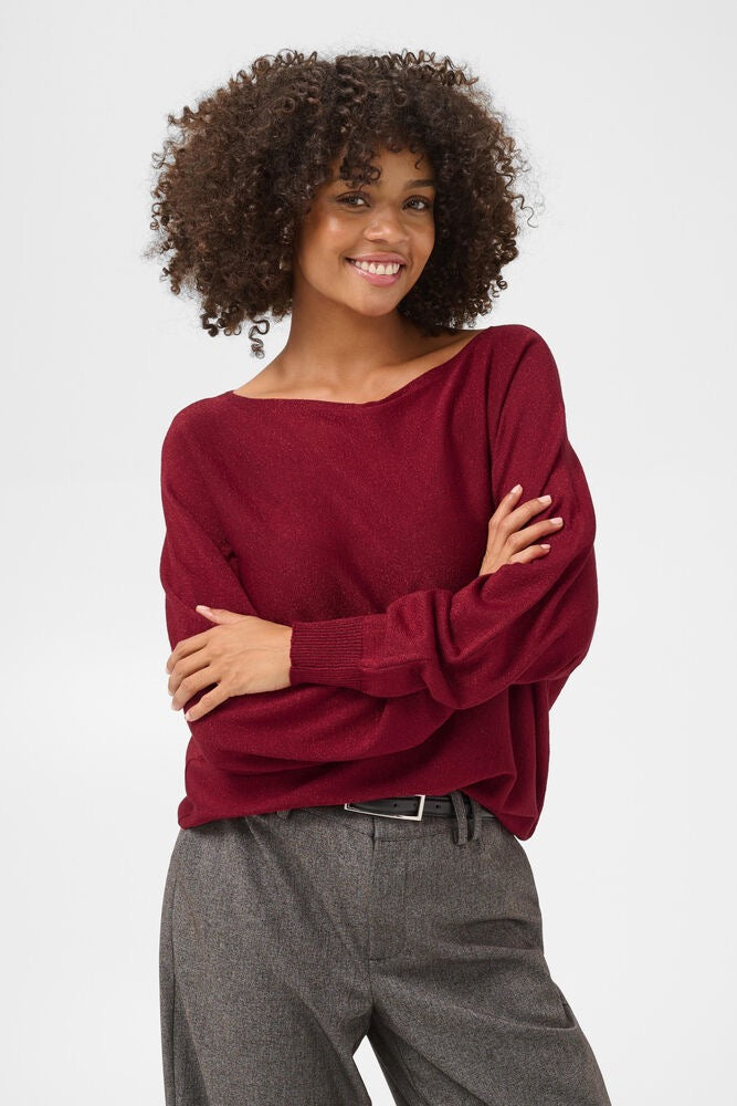 CULTURE Fay Batwing Jumper Red