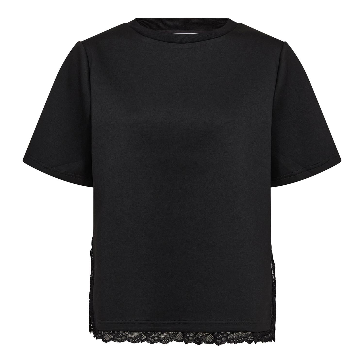 CO´ COUTURE Evi Lace Tee Black - Farmor Ingvarda