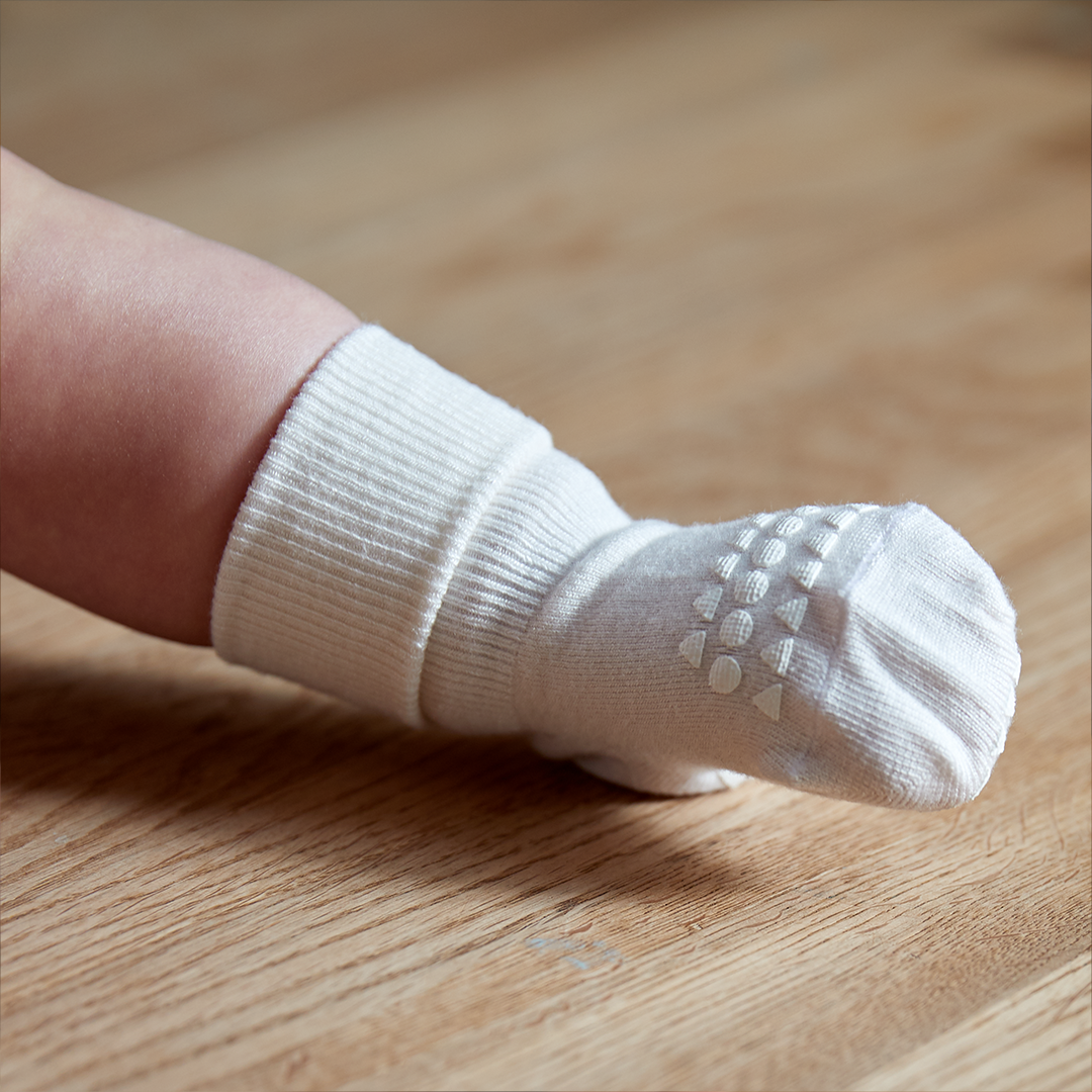 GOBABYGO Sokker m/antiskli,Bambus Offwhite