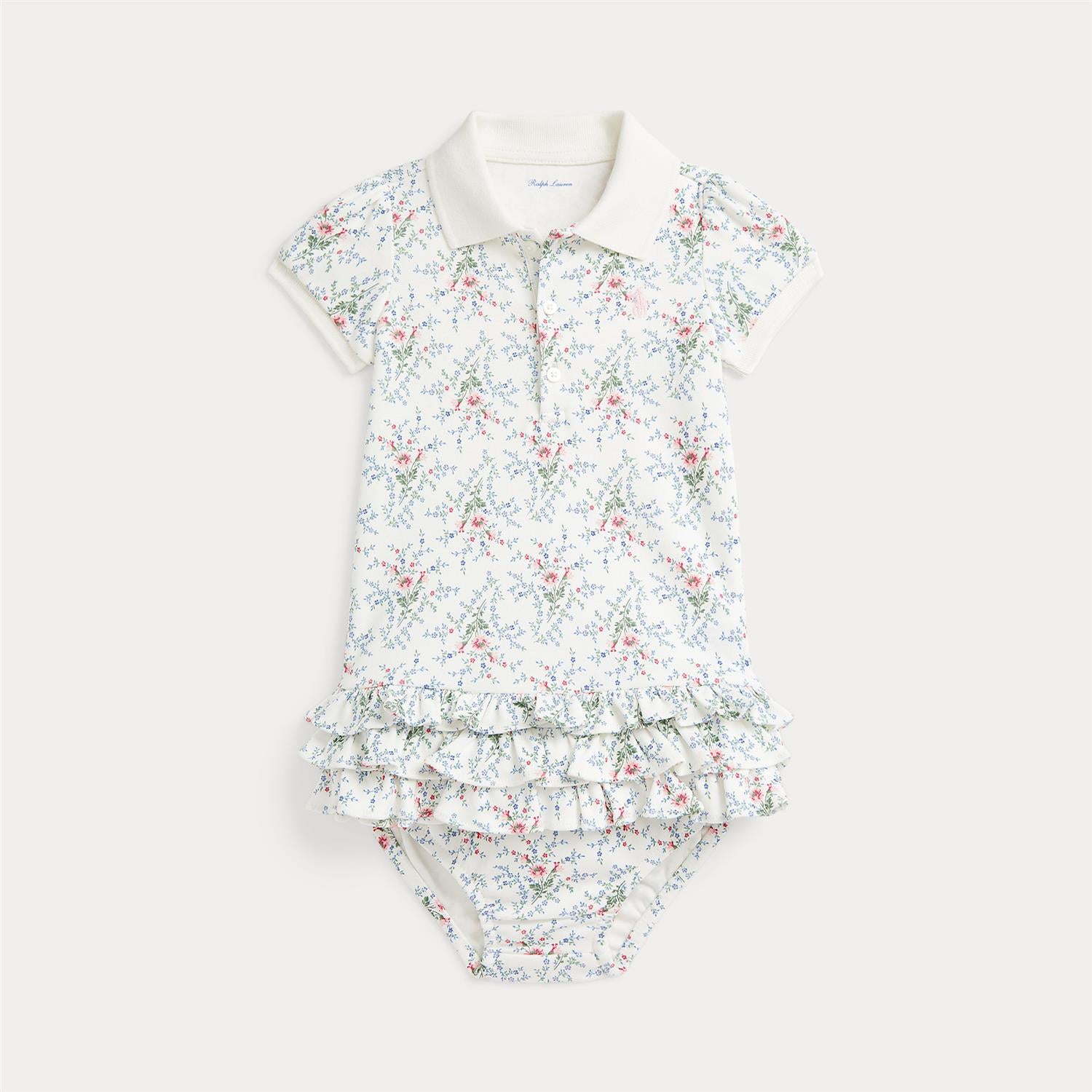 RALPH LAUREN Baby 0-24mnd. Sett med kjole og truse Blomstret - Farmor Ingvarda