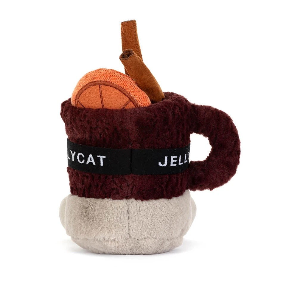 JELLYCAT Amuseables Mullover Spiced Drink bamse i myk, fargerik stoff, designet for barn og leker.