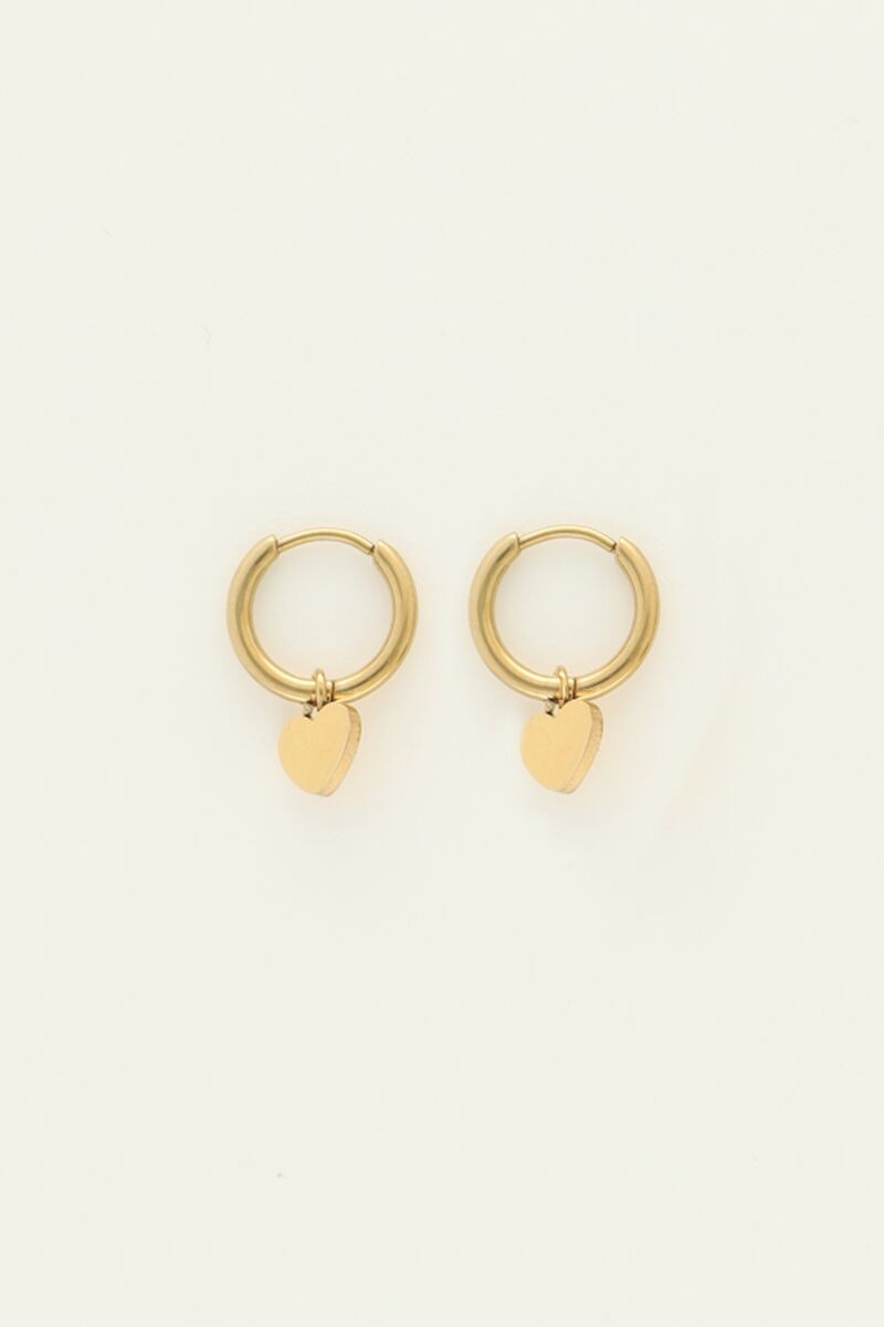My Jewellery Small hoop earrings with heart charm
