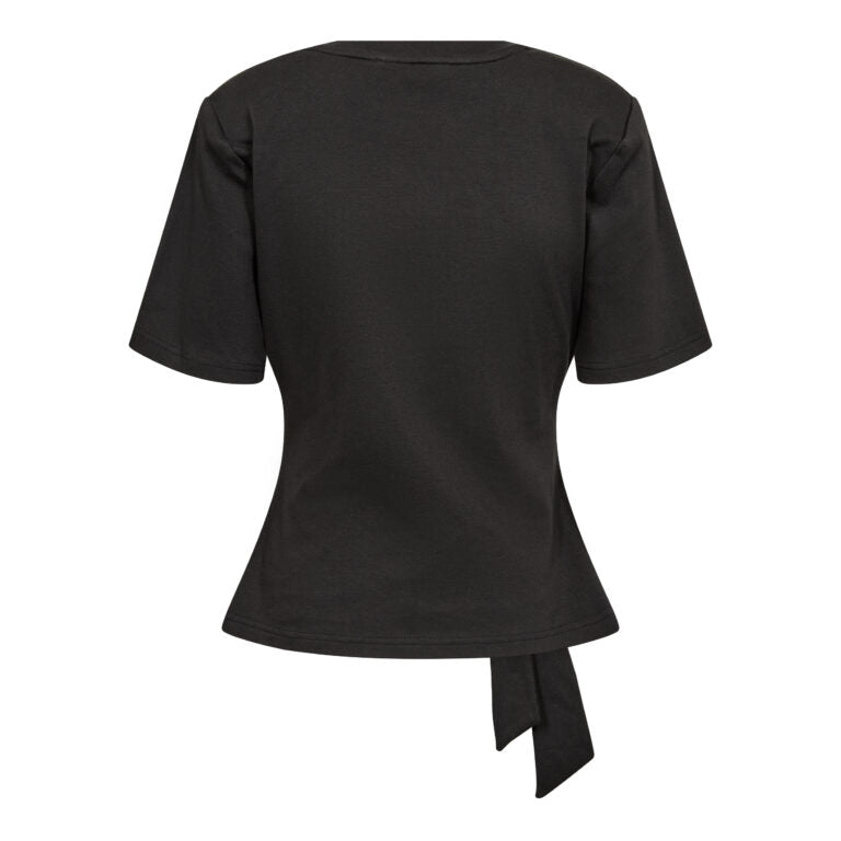 CO´ COUTURE Oriane Pleat Tie Tee Black