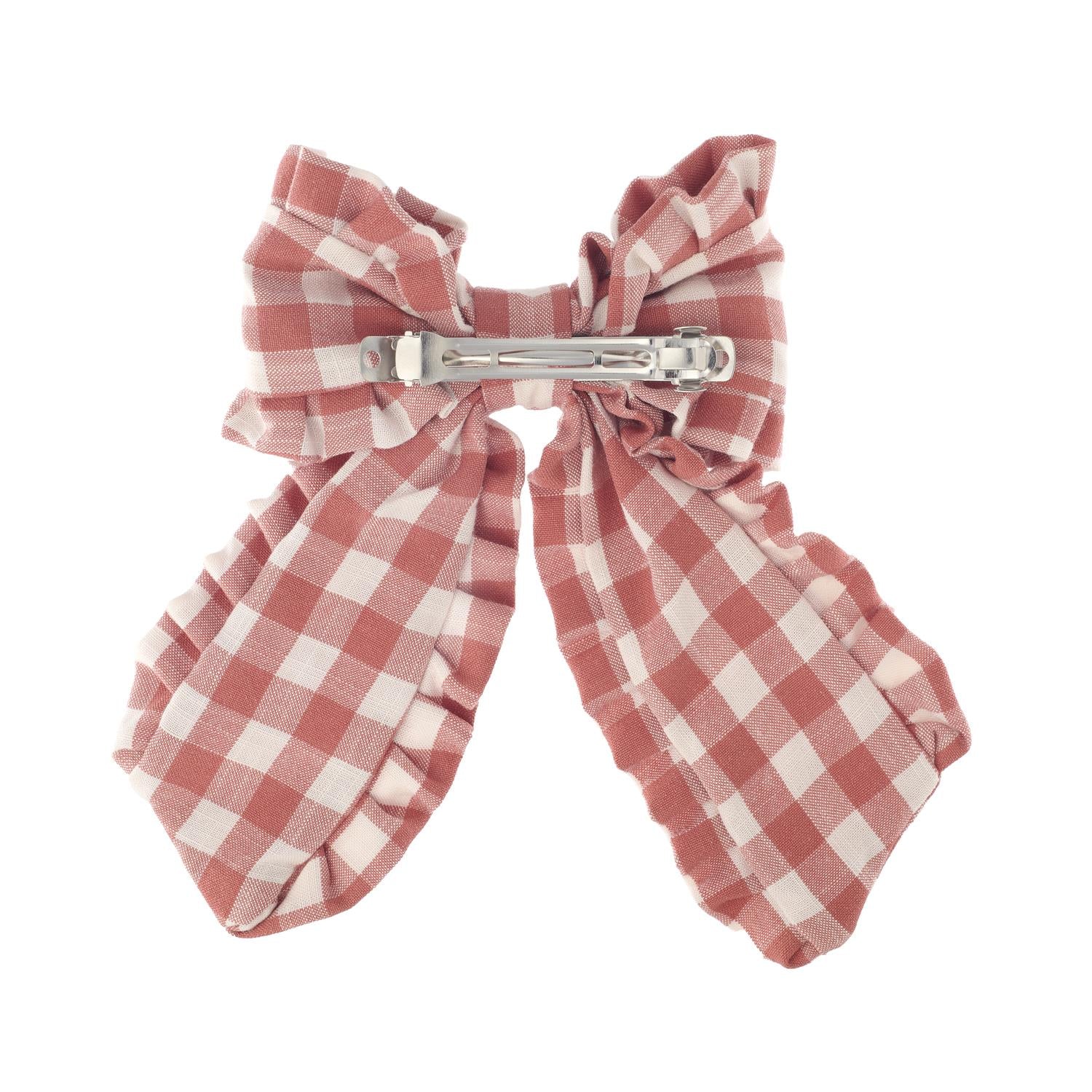 ROCKAHULA Kids Gingham Ruffle Long Bow Clip - Farmor Ingvarda