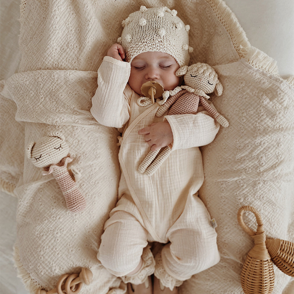 PATTI OSLO Rangle m/bjelle,Tiffani Teddy Krem/Rosa - Farmor Ingvarda