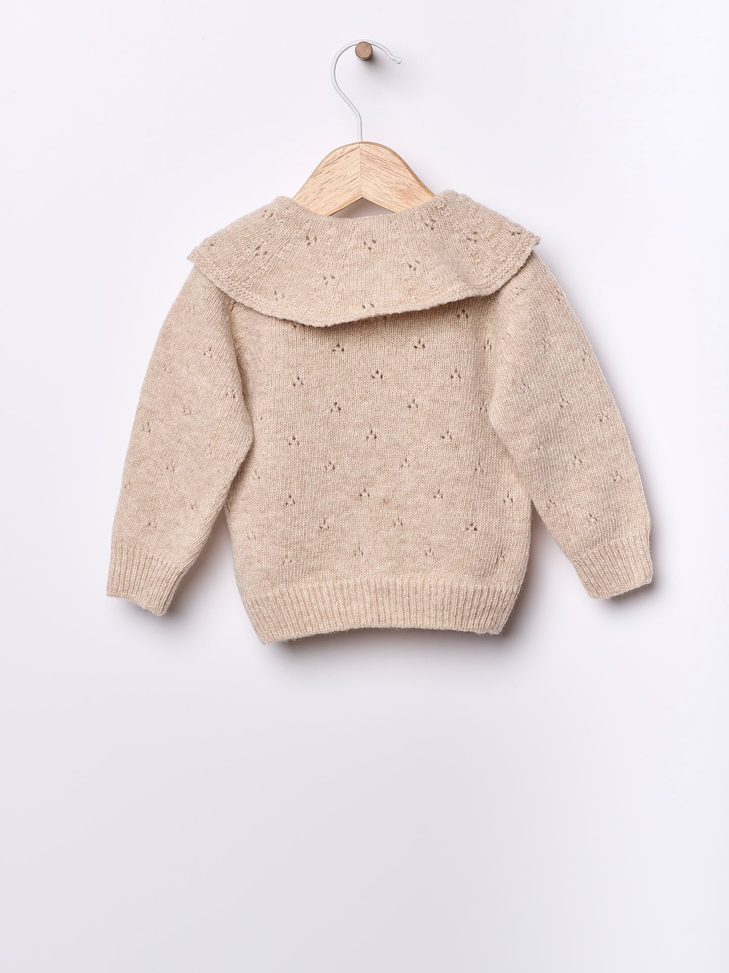 WEDOBLE Strikket Jakke m/krage,Ull Beige