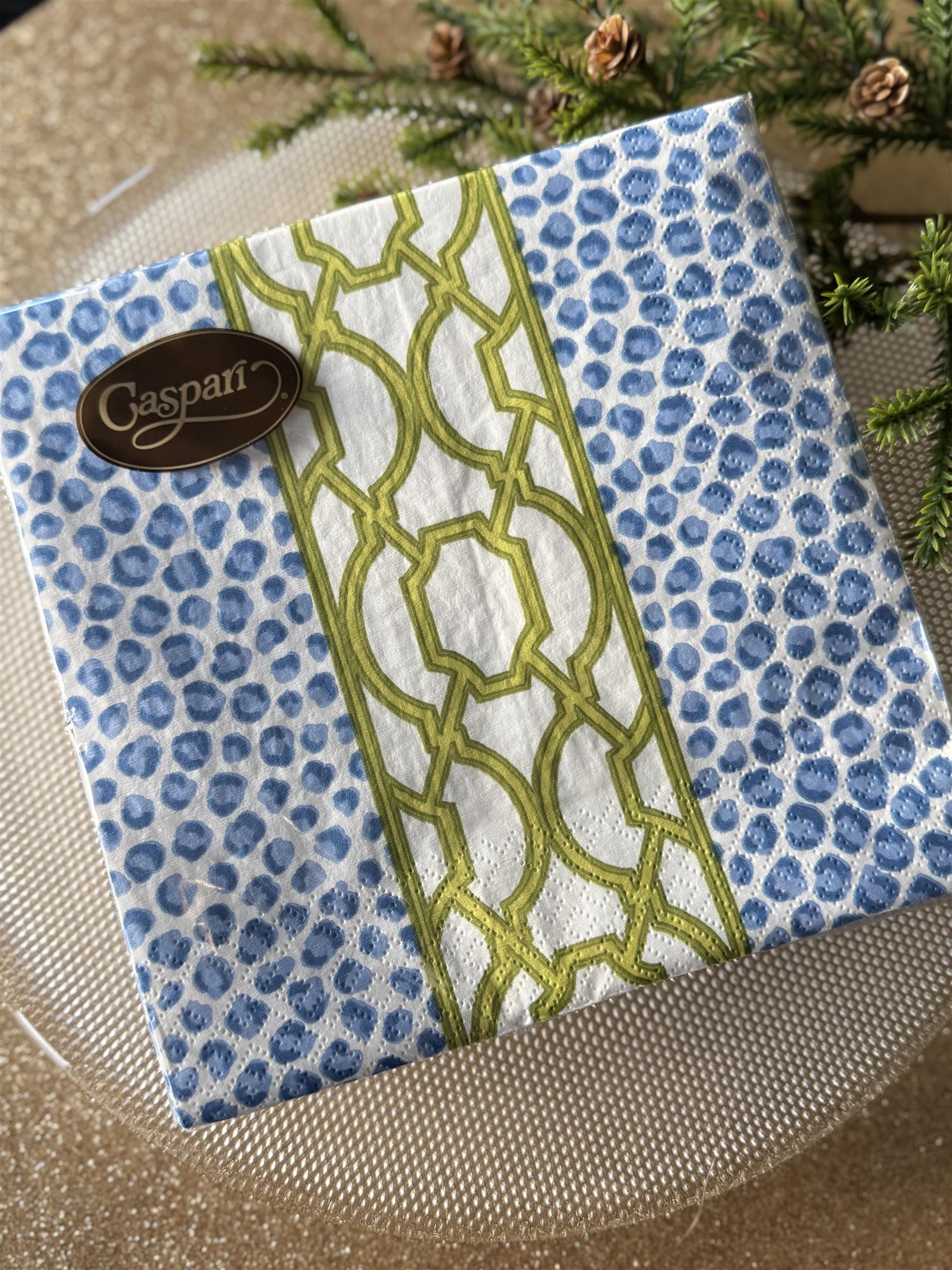 CASPARI Servietter,Knots & Spots Blå/Grønn