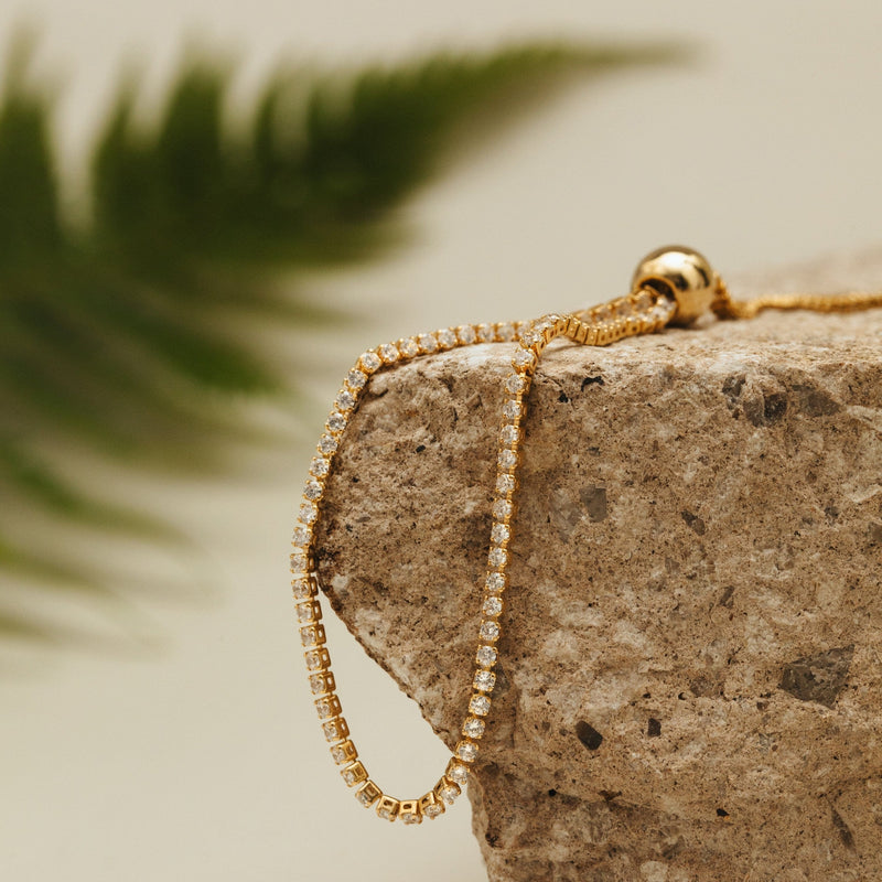 ORELIA Fine crystal tennis slider bracelet