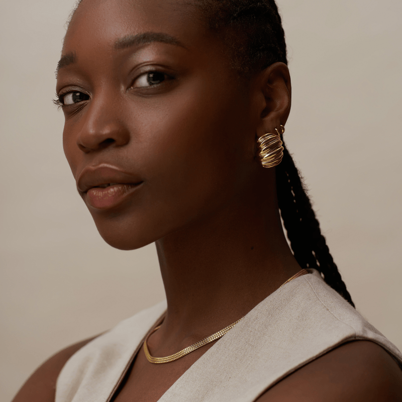 ORELIA Flat box chain necklace 16" - Farmor Ingvarda