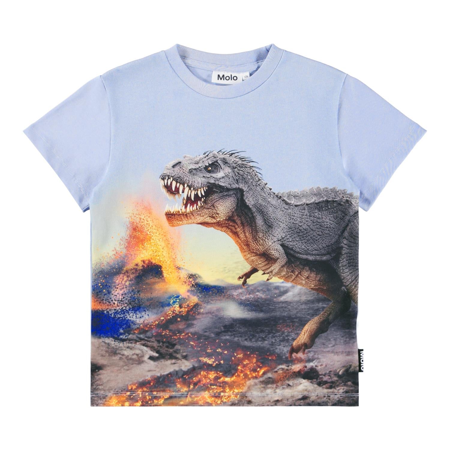 MOLO 4-12ÅR Roxo T-skjorte,Dino Lyseblå
