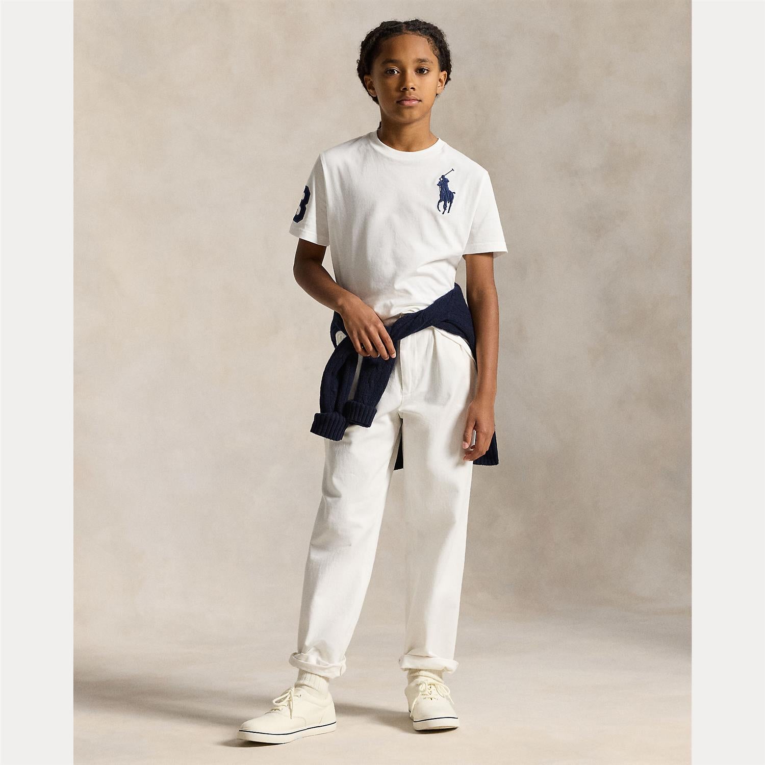 RALPH LAUREN 8-16År T-skjorte stor logo Hvit