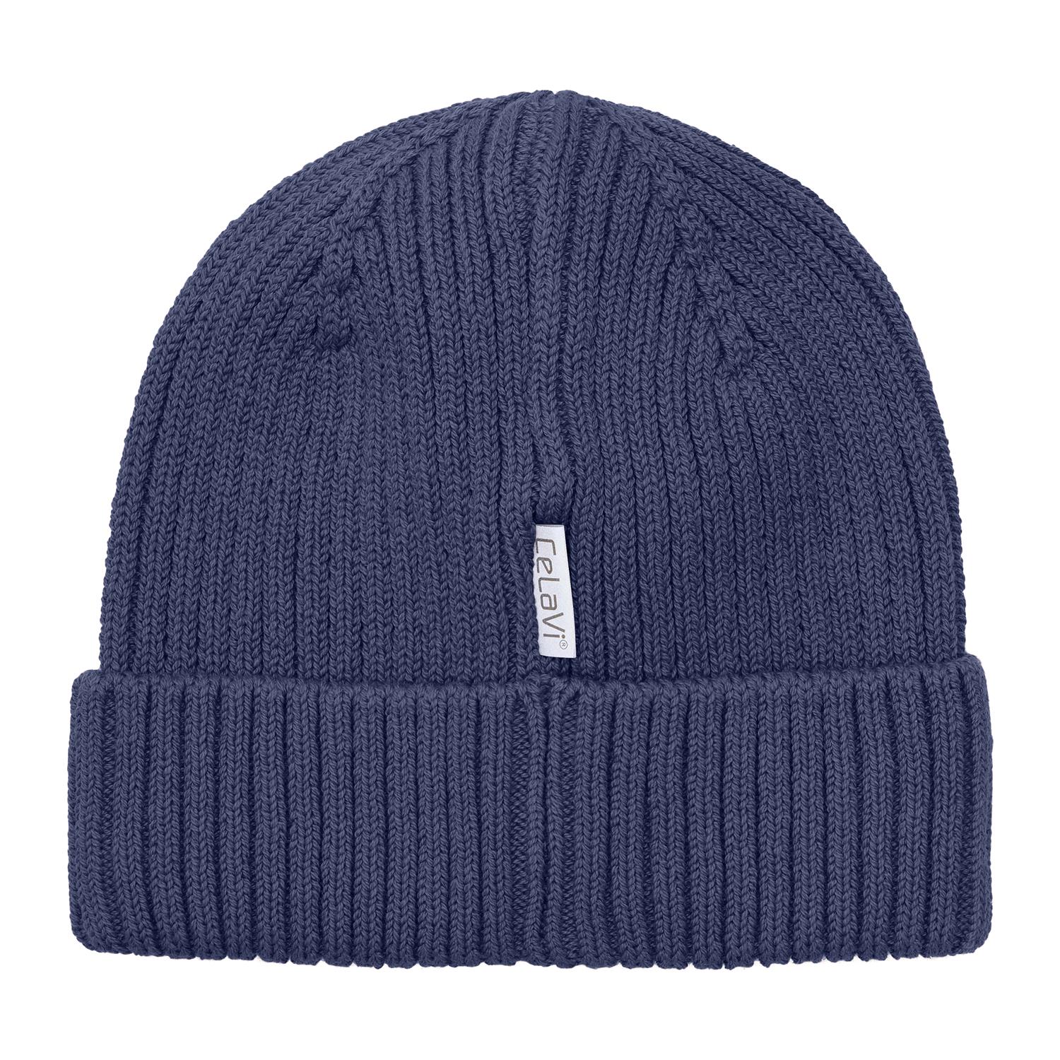CELAVI Beanie, Strikket lue Blå - Farmor Ingvarda