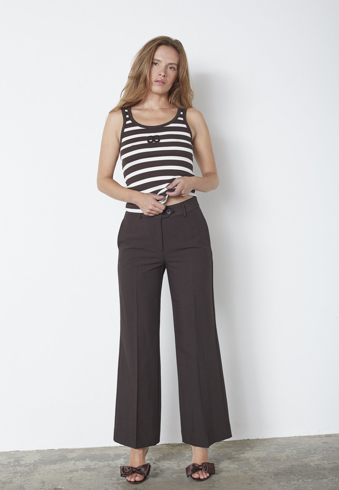 CO´ COUTURE Vola Wide Pant Dark Brown - Farmor Ingvarda