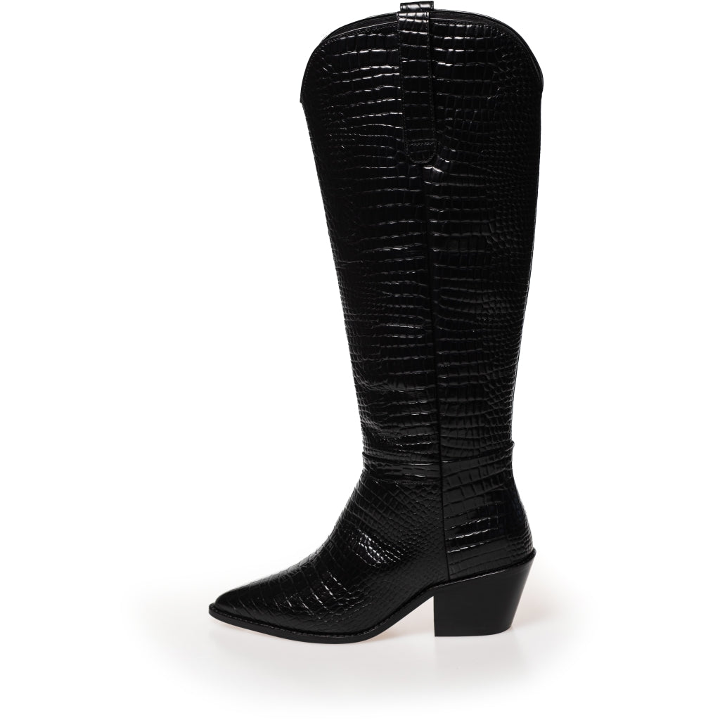 COPENHAGEN SHOES Divided leather Boots Sort - Farmor Ingvarda