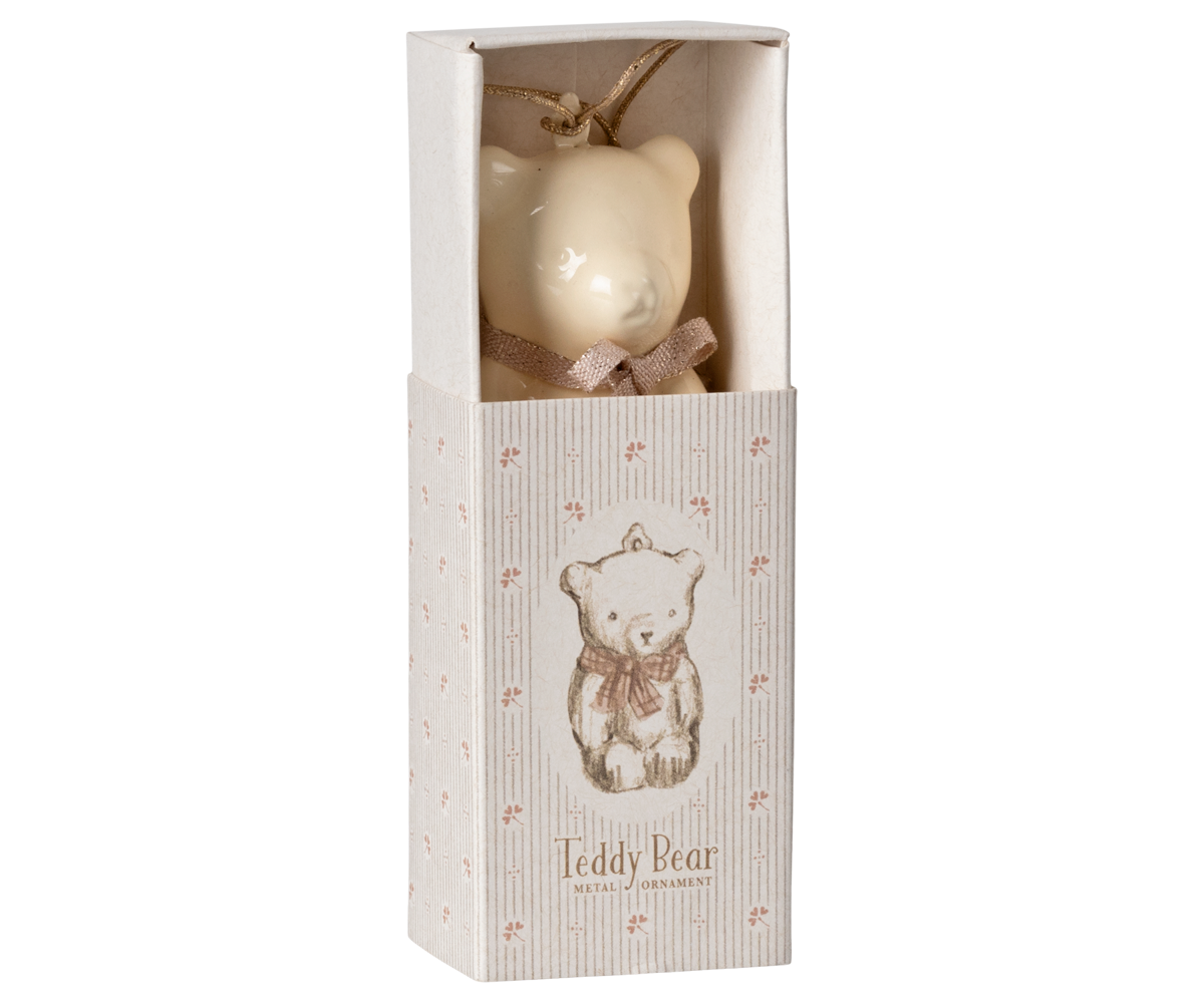 MAILEG Metal ornament,Teddy bear Offwhite/Rose
