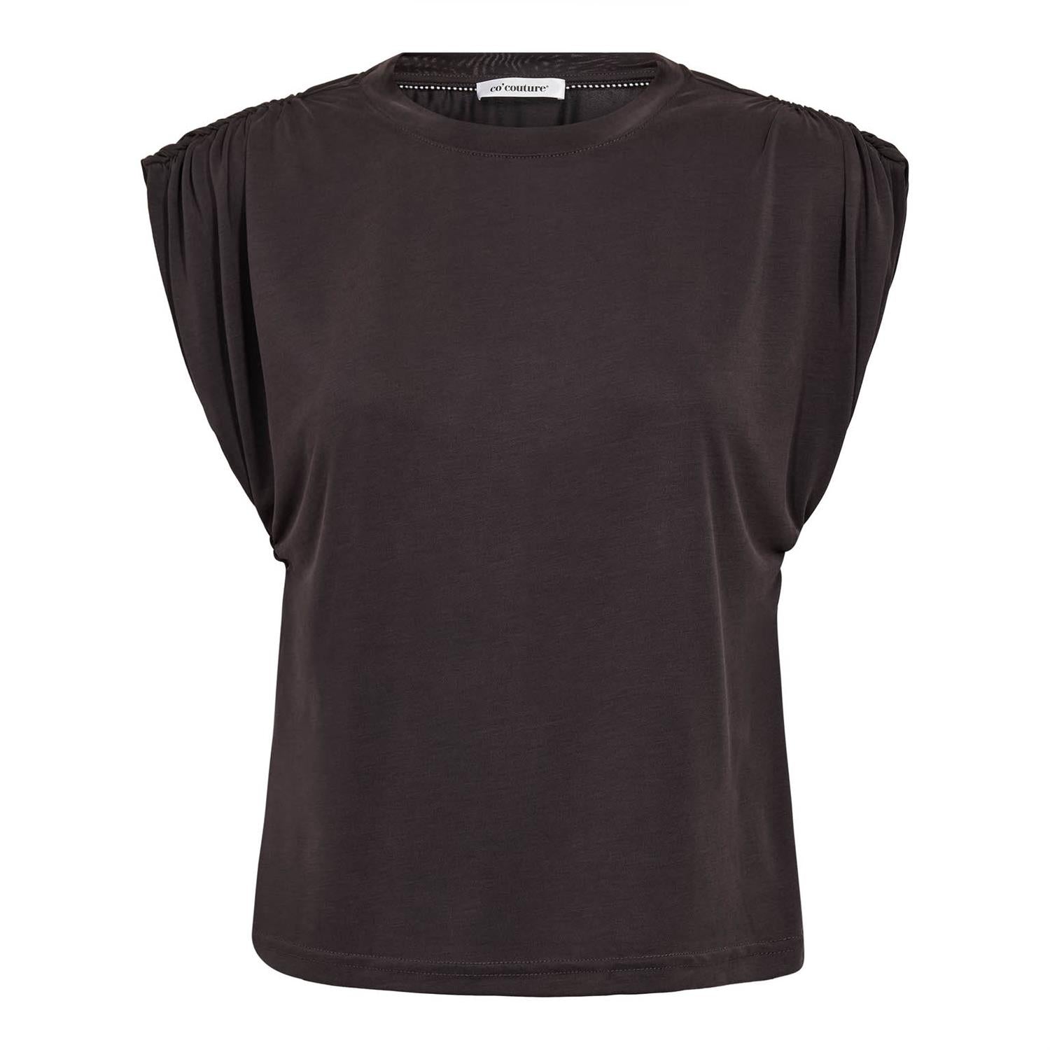 CO´ COUTURE Camilla Ruched Shoulder Tee - Farmor Ingvarda