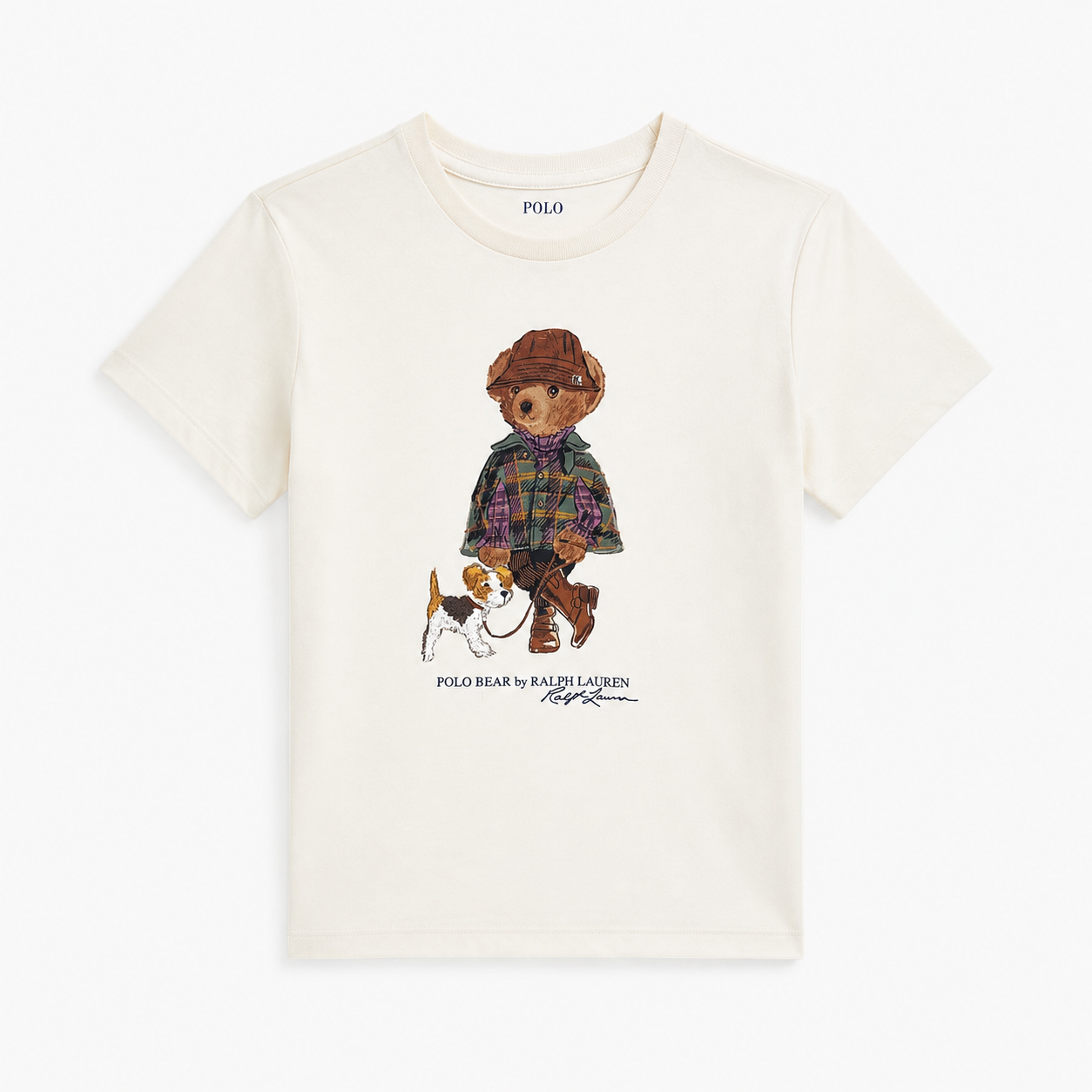 RALPH LAUREN 8-16År T-skjorte Polo Bear,Jente Krem