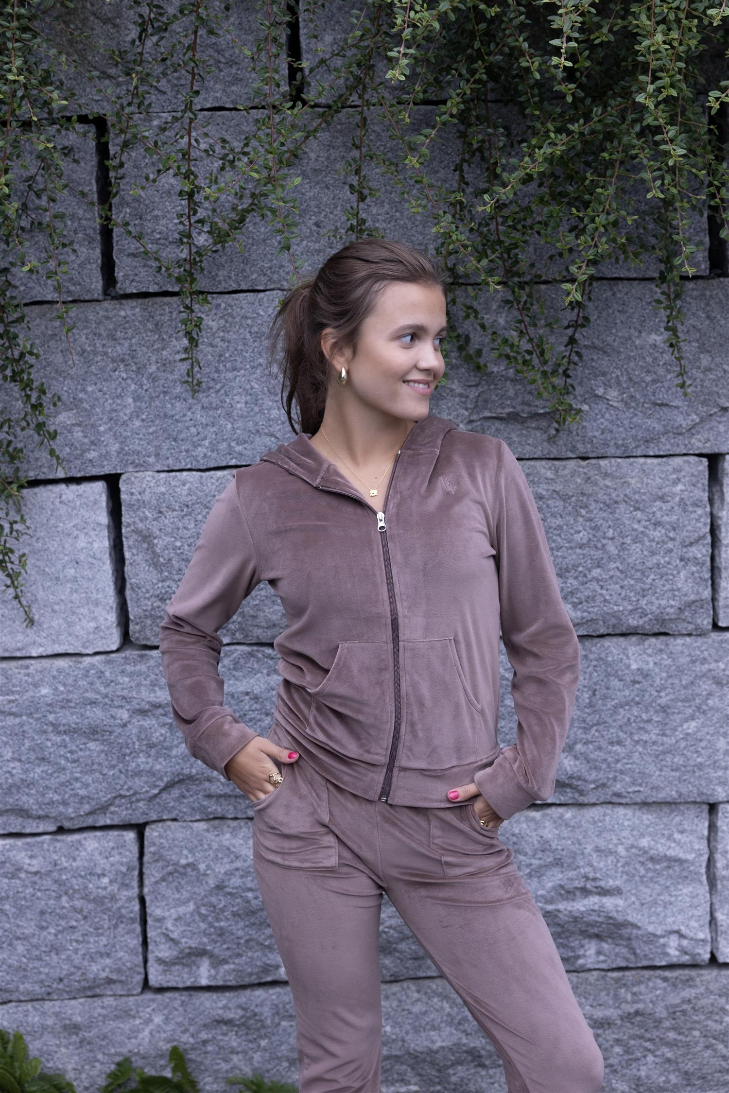VILJE OG VE Hermine Bukse,Velour Taupe