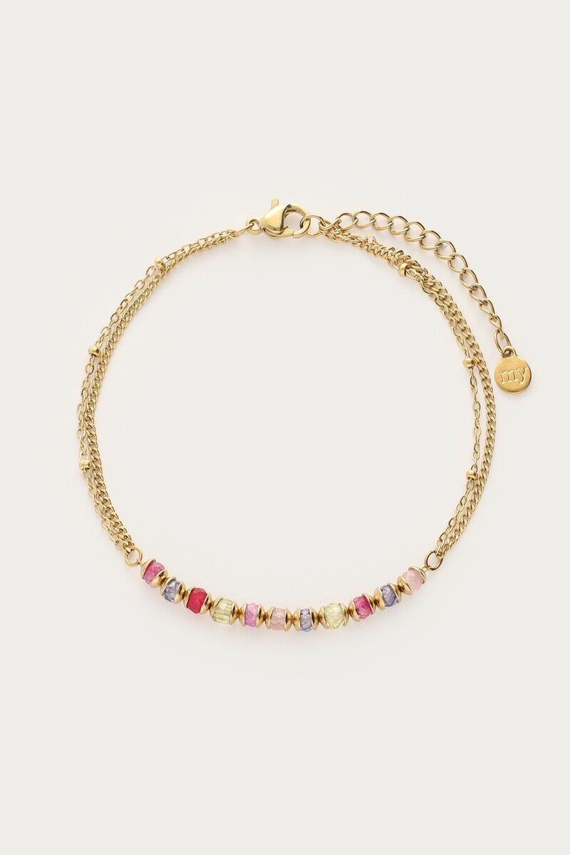 MY JEWELLERY Botanical bracelet with mini multicoloured beads - Farmor Ingvarda