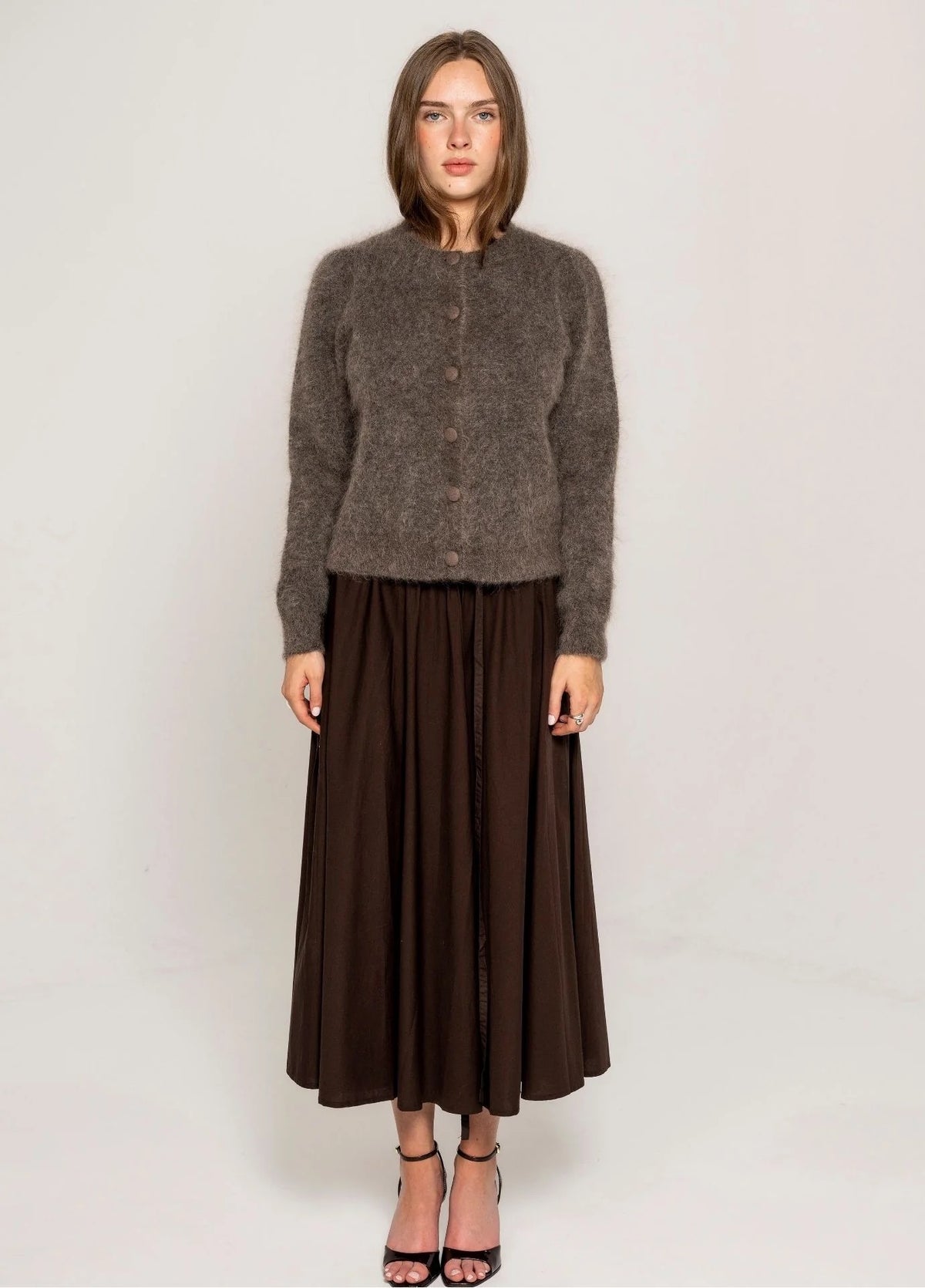 MISSMAYA Ulla Mohair Cardigan Taupe
