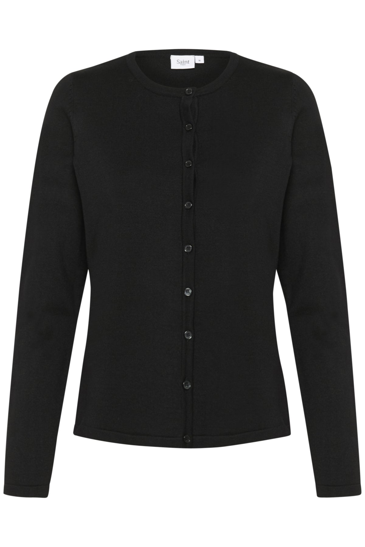 SAINT TROPEZ Mila R-neck Cardigan Sort - Farmor Ingvarda