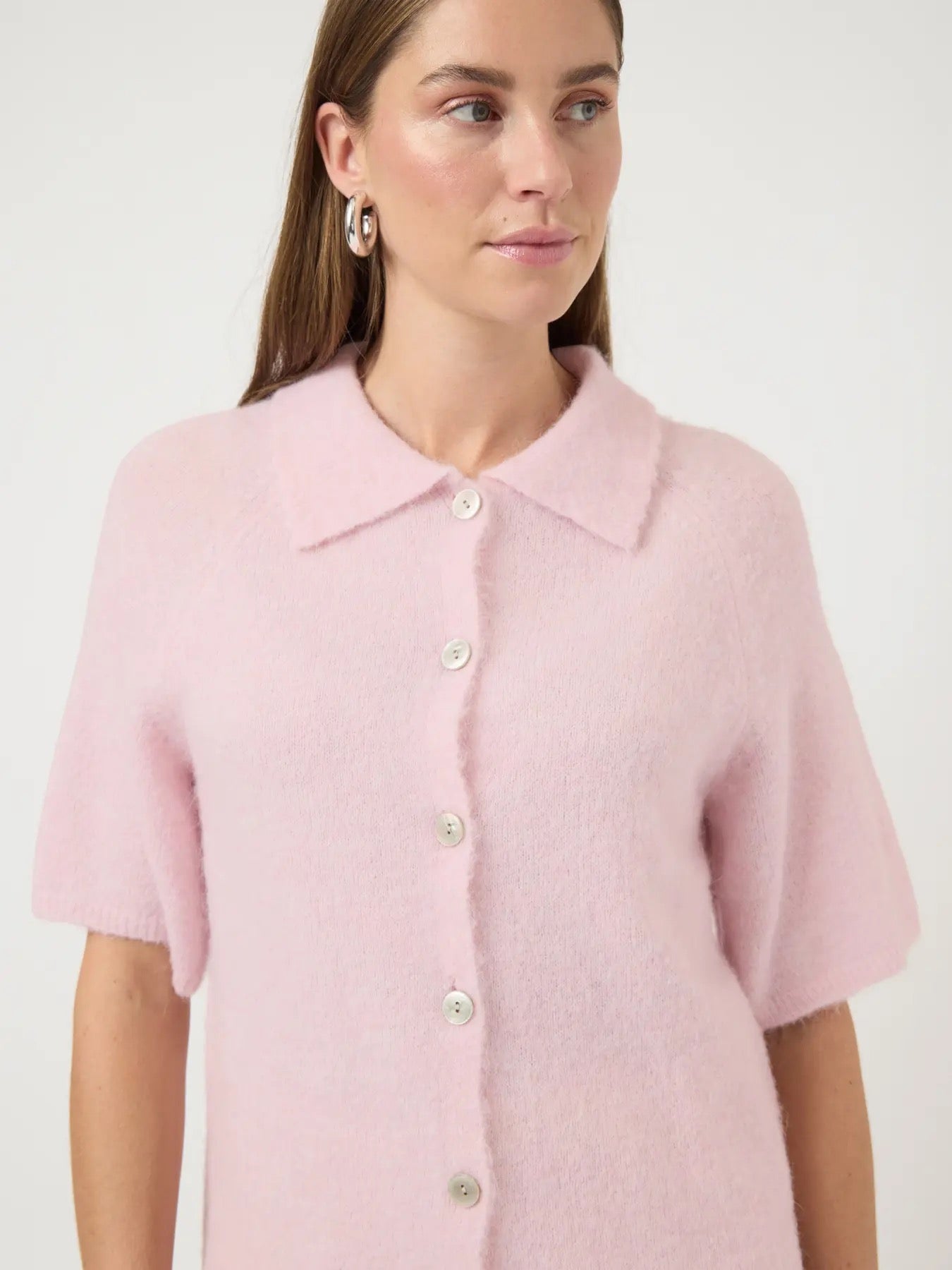 YAS Yasdura Knit Cardigan Light Pink - Farmor Ingvarda