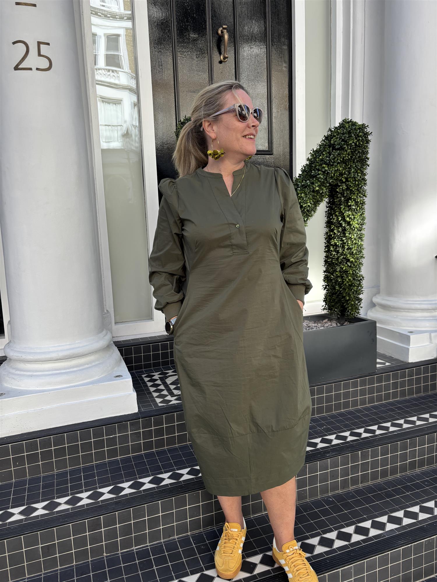 CULTURE Antoinett 3/4 sleeve Dress Burnt Olive