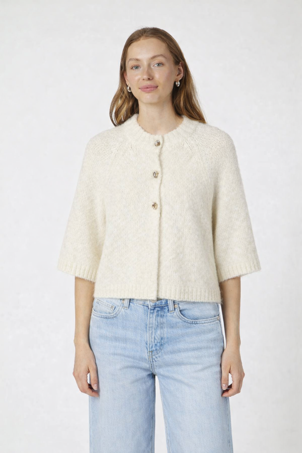 NEO NOIR Benuta Fluffy Knit Cardigan
