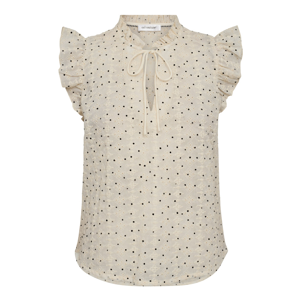 CO´ COUTURE Evelyn Mini Dot Top Off-White
