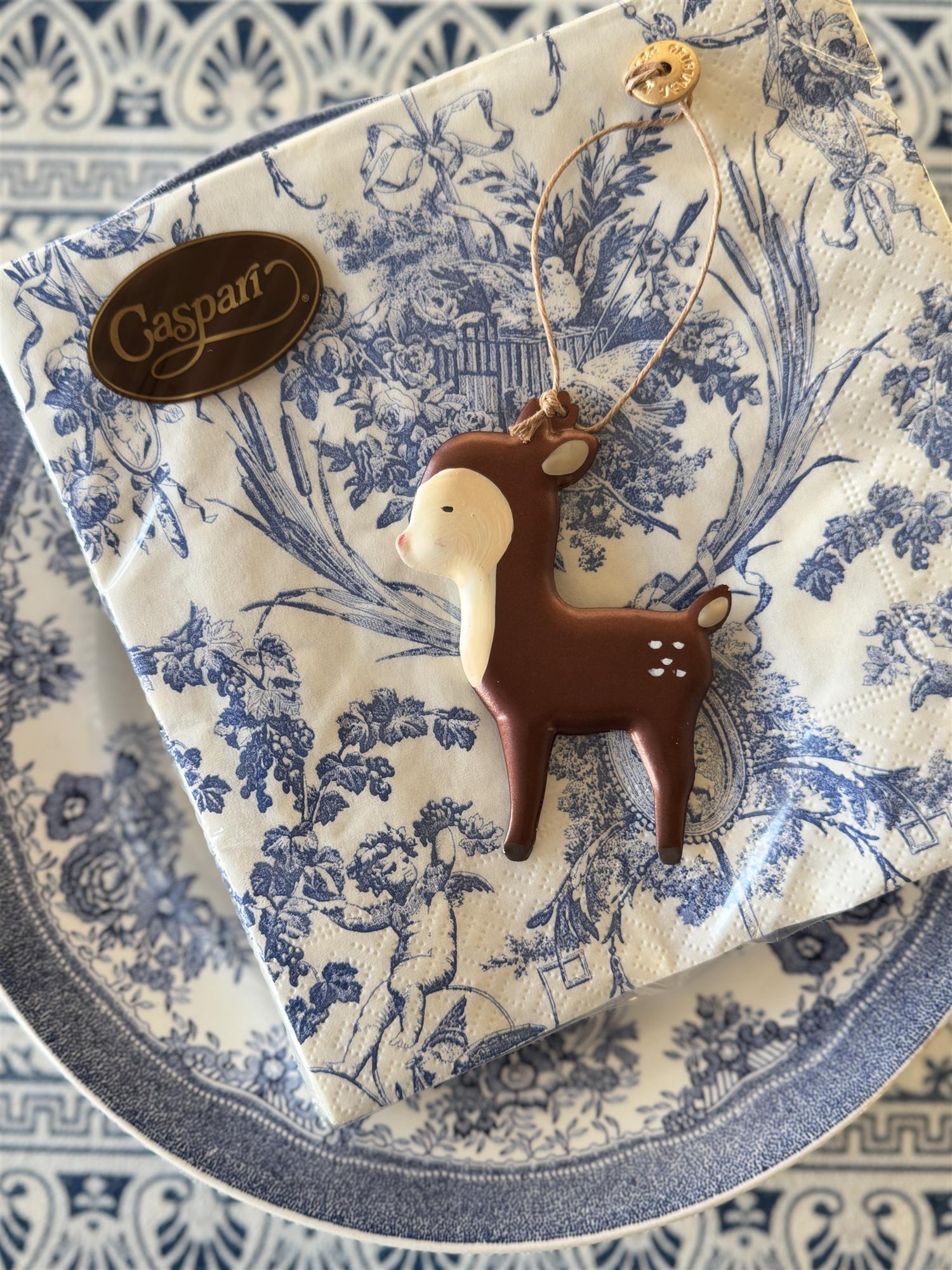 CASPARI Servietter,Romantic Toile Blå/Hvit