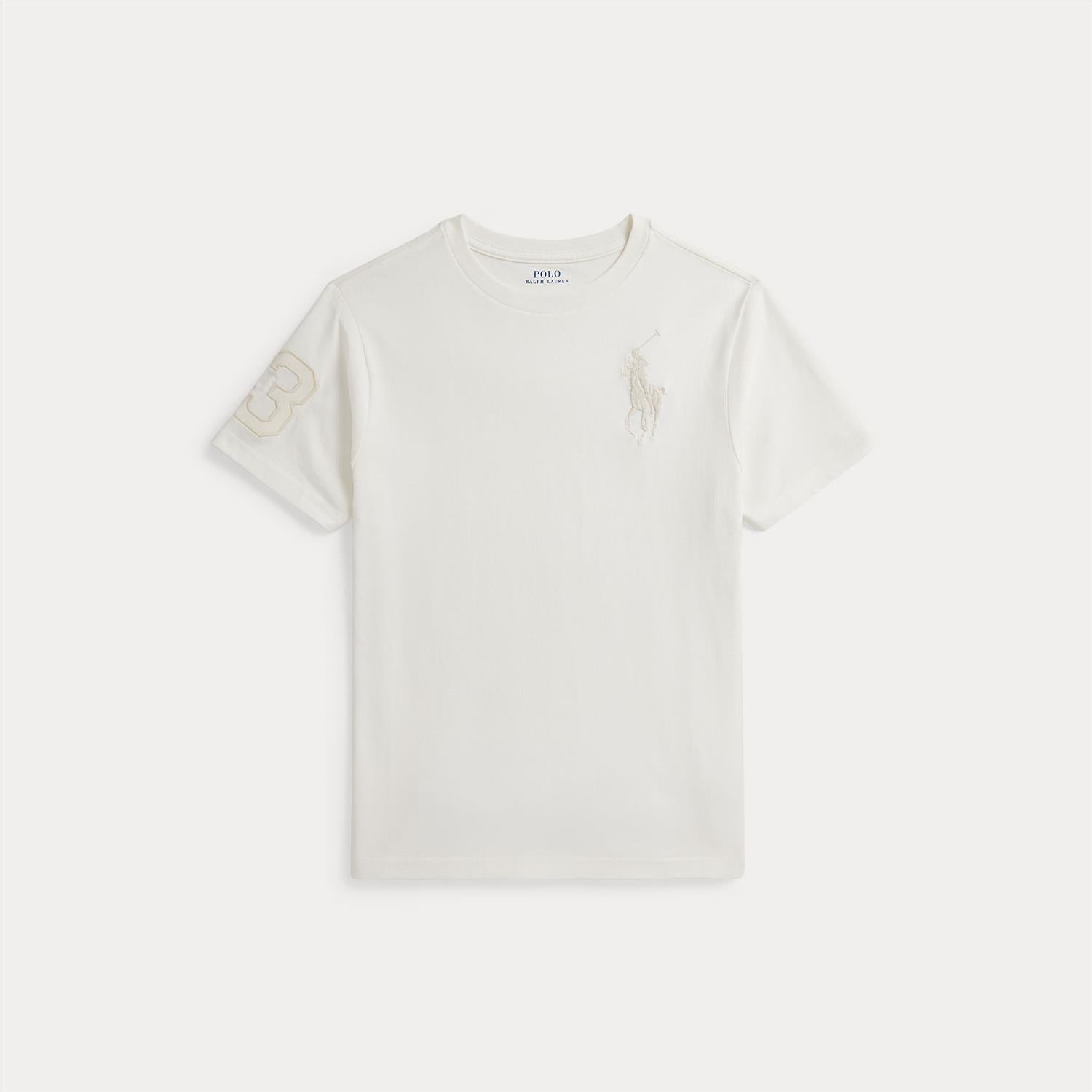 RALPH LAUREN 8-16År T-skjorte Stor Logo Off-White
