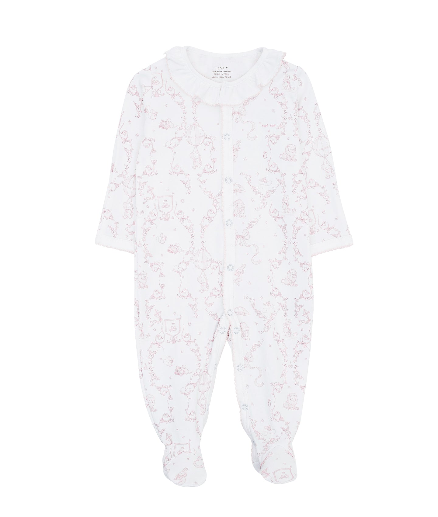 LIVLY Wonderland Sara Footie Hvit/Rosa