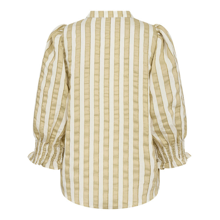 CO´ COUTURE Saila SS Stripe V-Blouse Olive