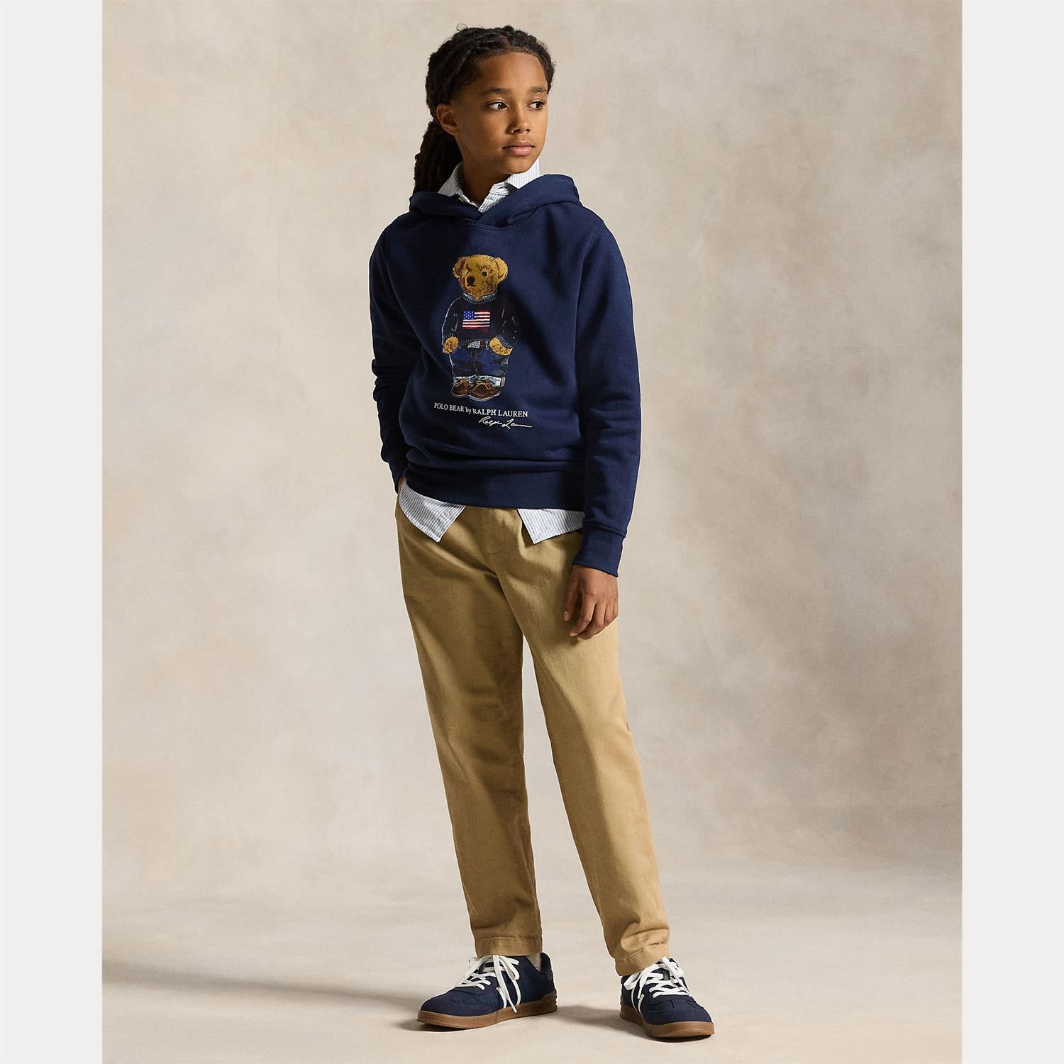 RALPH LAUREN 8-16År Polo Bear Hettegenser Mørkeblå