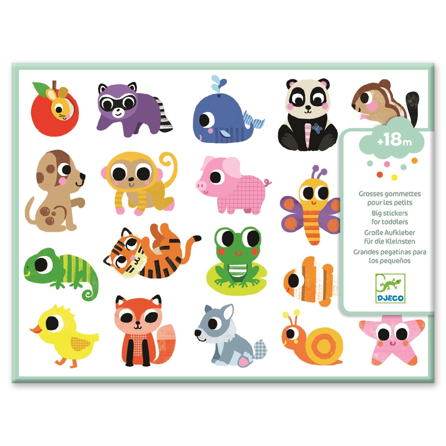 DJECO Big stickers animals - Farmor Ingvarda