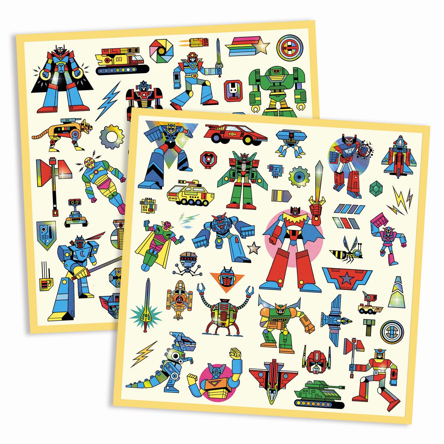 DJECO Stickers Robots Metallic - Farmor Ingvarda