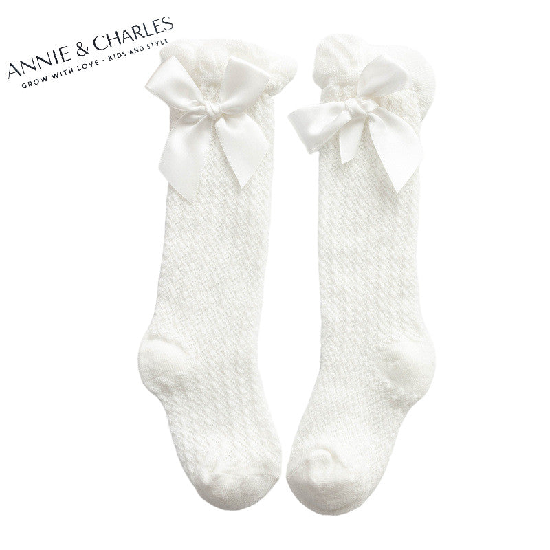 ANNIE & CHARLES Bow Tights Baby Hvit