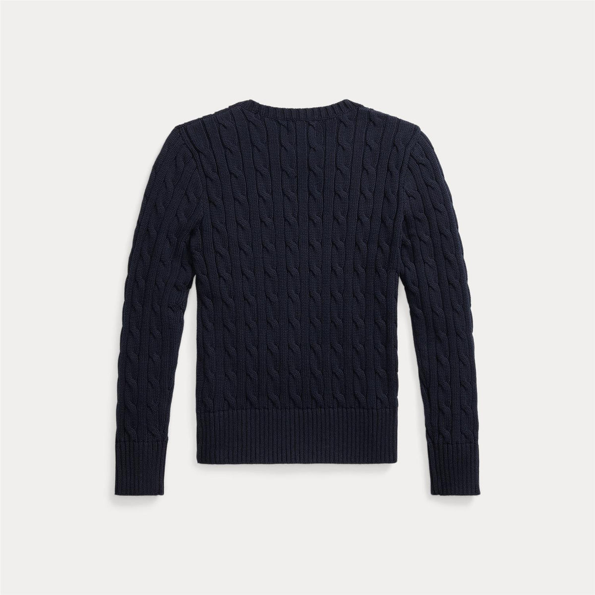 RALPH LAUREN 8-16År Genser m/flettestrikk,Jente Mørkeblå