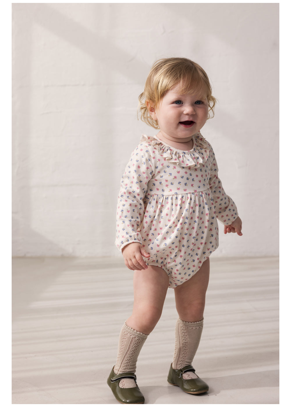 MARMAR COPENHAGEN 0-3ÅR Reba Body m/rysjekrage Blomstret - Farmor Ingvarda