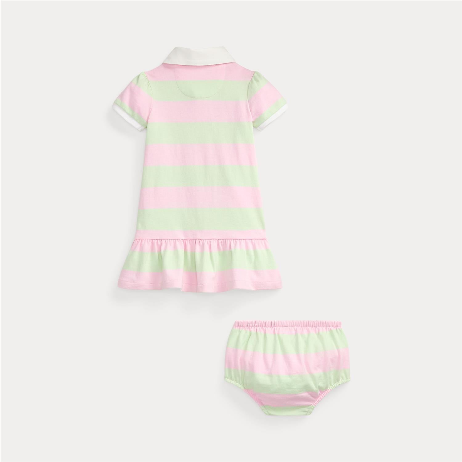 RALPH LAUREN Baby 0-24mnd. Sett med kjole og truse Pastell