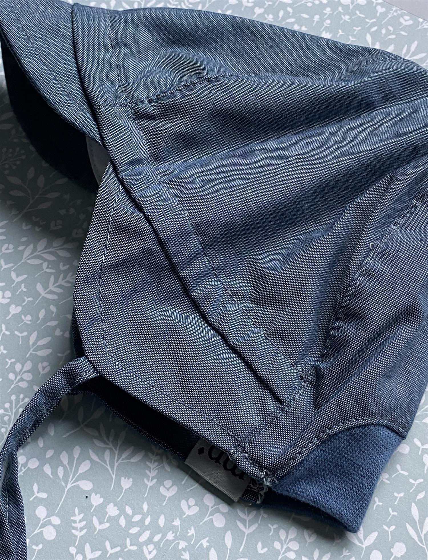 MP, LUER Matti bonnet with cap Gråblå - Farmor Ingvarda