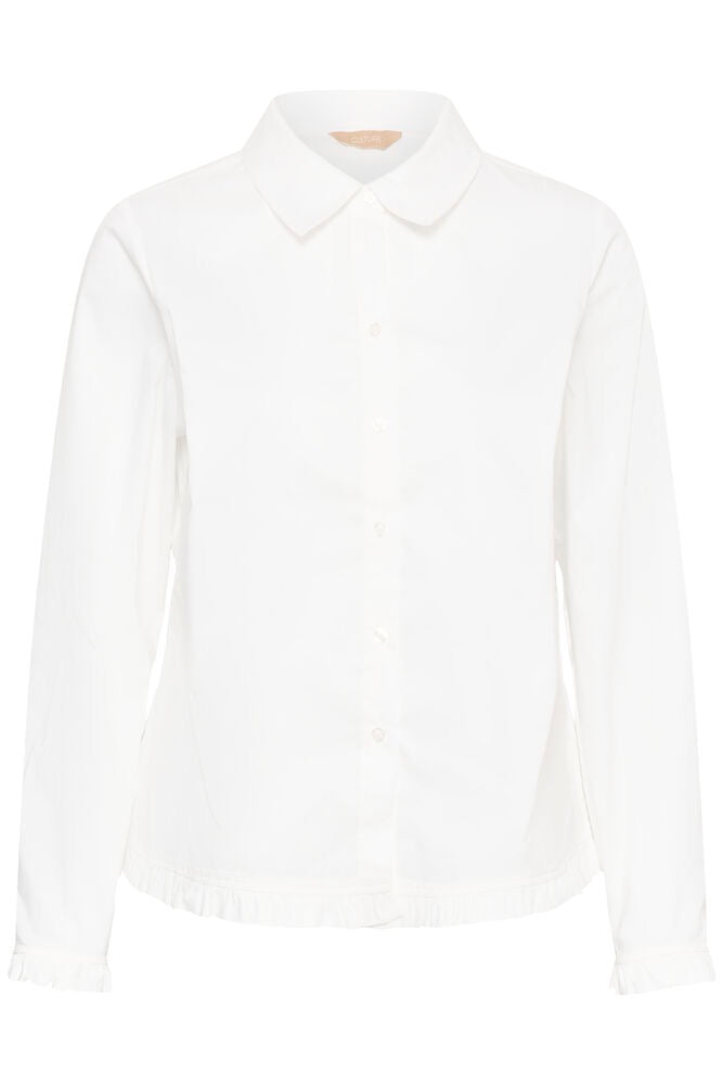 Kultur Margi Antoinette bluse for damer med volangdetaljer, lang erme, myk og elegant overdel i frisk design.
