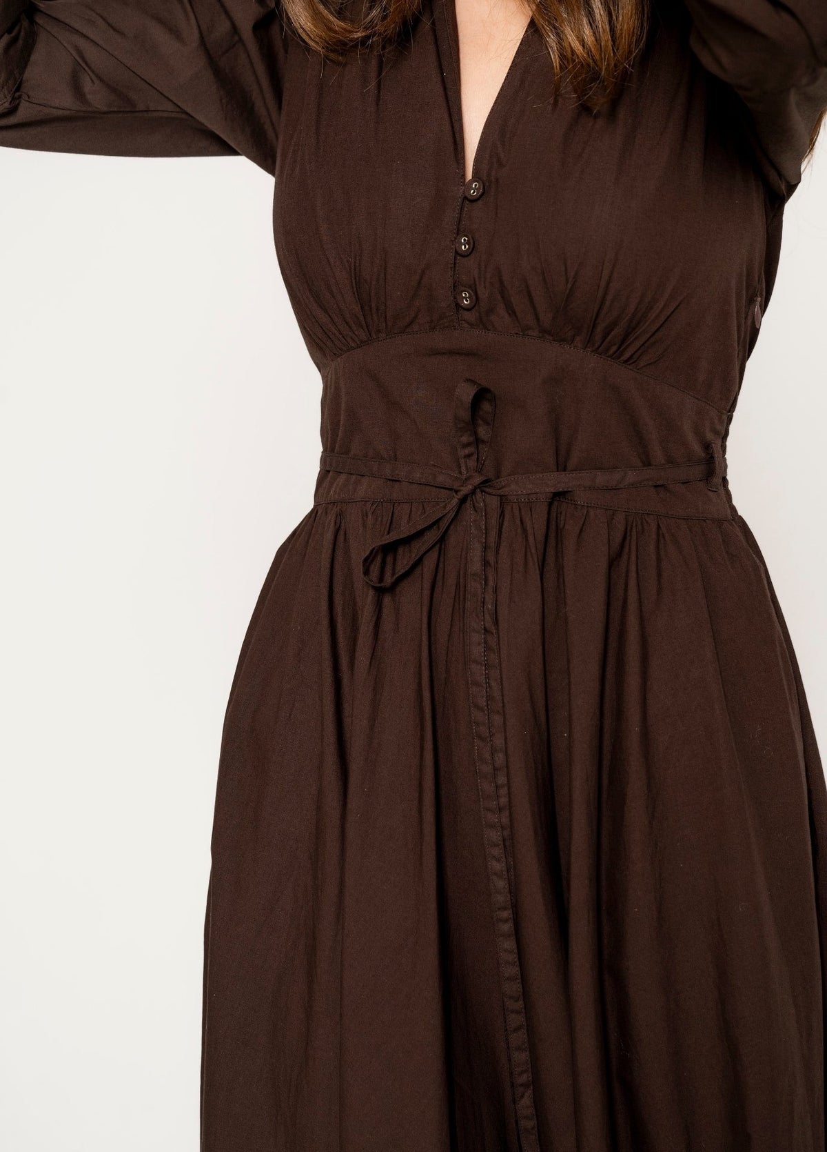 MISSMAYA Maria Dress Chocolate Poplin