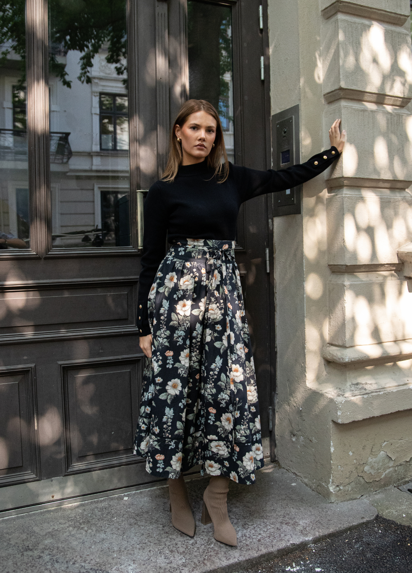 MISSMAYA Astrid Skirt Antique Black Poplin