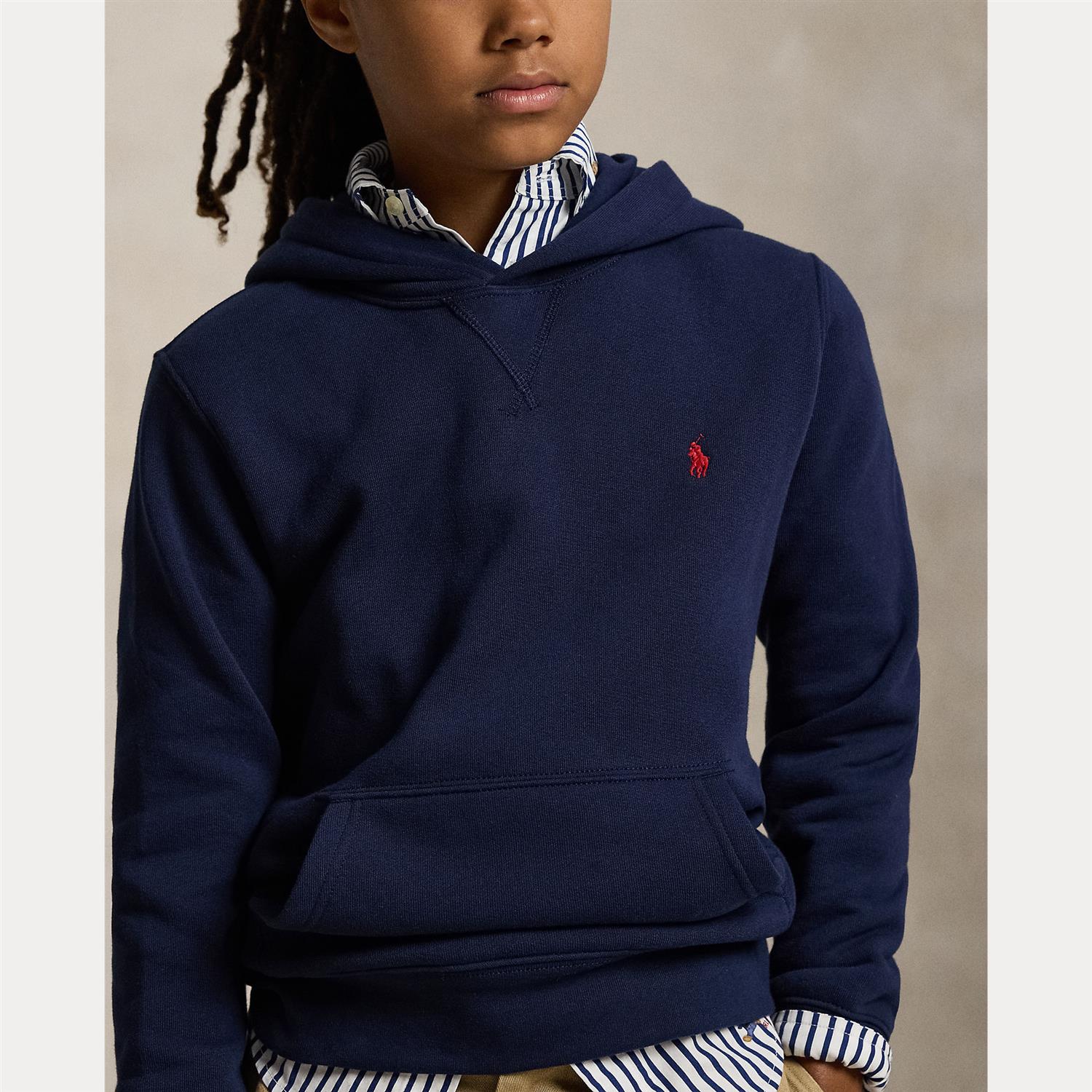 RALPH LAUREN 8-16År Hettegenser m/rød logo Mørkeblå