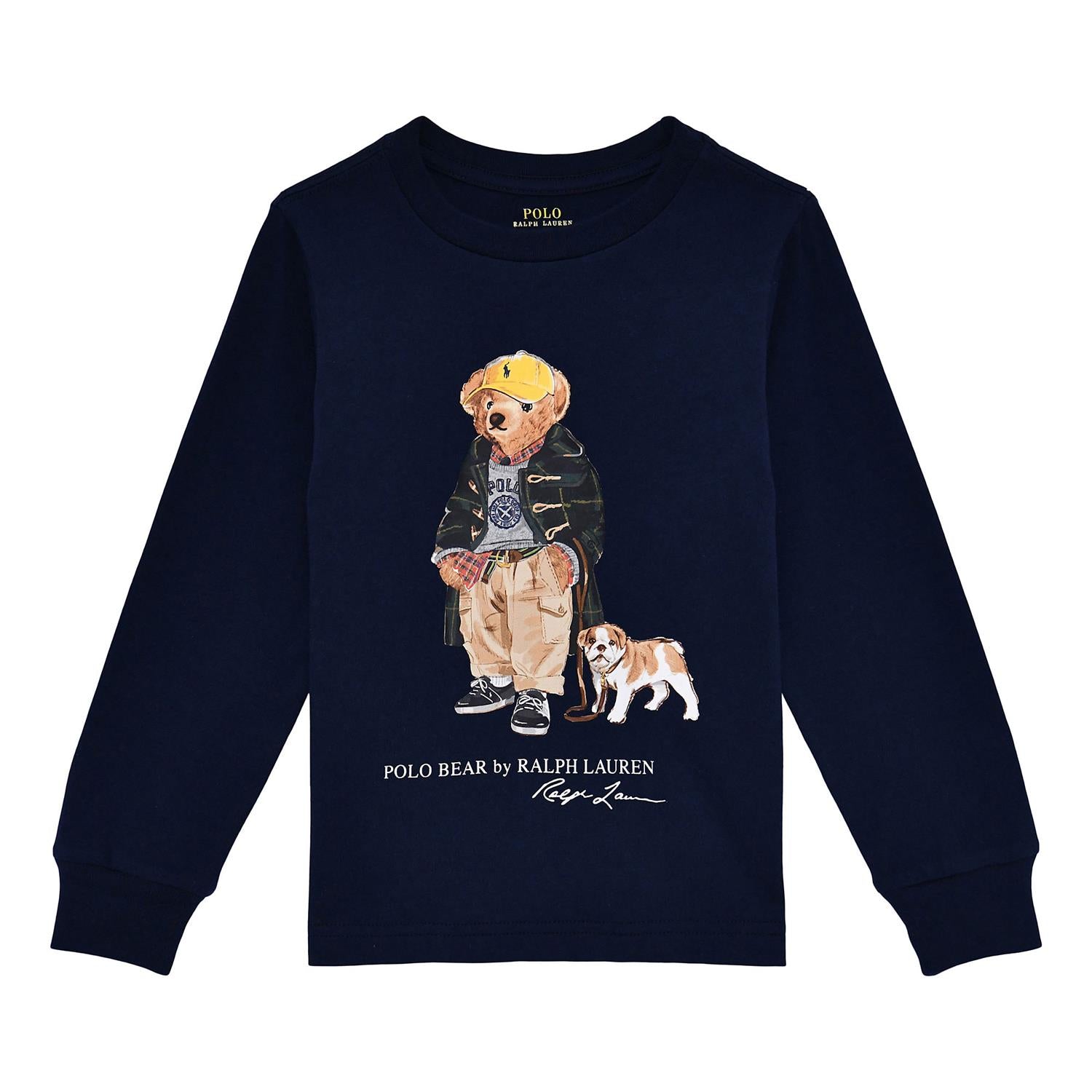 RALPH LAUREN 8-16År Polo Bear LS T-shirt Mørkeblå
