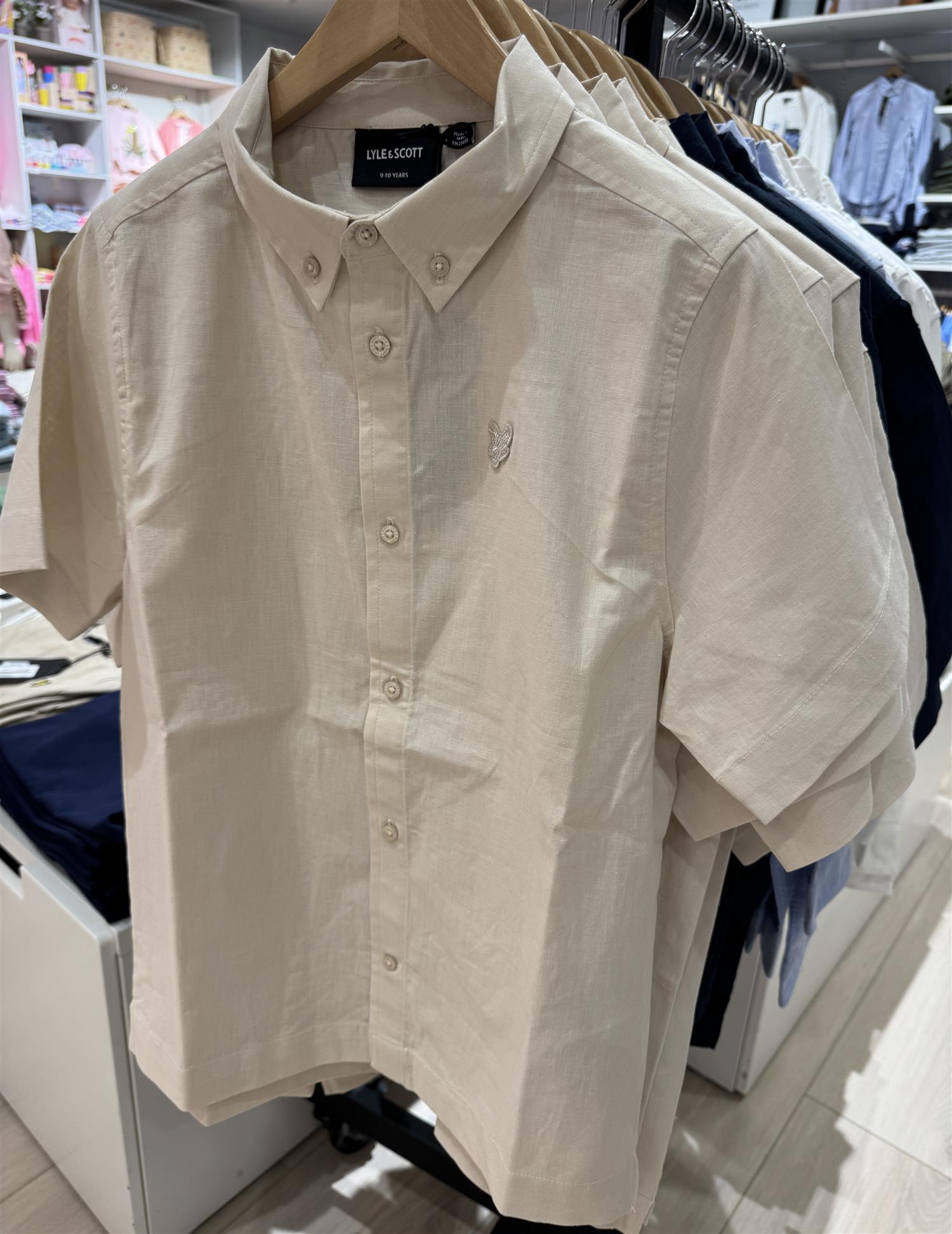 LYLE & SCOTT Lin skjorte Lys Beige